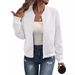 Women's Clothing new solid color zipper jacket baseball collar casual jacket_mkmklike.com
