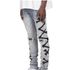 Men's Stretch Skinny Jeans - Trendy Ripped & Bone Print Denim Pants For Streetwear | Comfort Fit, Washed & Distressed Style_mkmklike.com