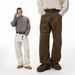 Men's Washed 3D Carpenter Pants – Vintage Workwear, Relaxed Fit, 100% Cotton (Black/Brown/Gray, S-XL)_mkmklike.com