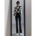 Flared Jeans For Women 2024 New Spring Autumn High Waist Slim Fit Petite Black Bootcut Pants_mkmklike.com