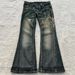 Y2K Punk Gothic Embroidered Flared Jeans For Women – Vintage Denim With Edgy Details, High Waist & Slim Fit_mkmklike.com