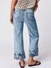 Women's Embroidered Straight Leg Jeans - Mid-Rise Denim Pants With Floral Stitching (5 Sizes, Blue Wash)_mkmklike.com
