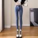 Women's Clothing High Waist Plus Velvet Jeans Women's New Autumn And Winter Thickened Slim Tight Pencil Pants_mkmklike.com