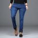 Winter Velvet Thickened Jeans Men's Middle-aged Straight Business Jeans Men's Elastic Warm Dad Pants_mkmklike.com