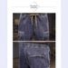 Men's Clothing American Retro Distressed Washed Cargo Jeans Trendy Multi Pocket Denim_mkmklike.com