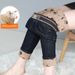 Women's Wool Denim Jeans, High-waisted, Winter Outerwear, Fleece-lined, Thickened Cotton Pants, Slimming, Extra Thick,_mkmklike.com
