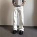 Men's White American Casual Jeans – Japanese Minimalist Workwear Straight Leg Loose Fit Denim Pants (S-3XL)_mkmklike.com
