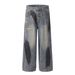 American Spray Paint Design Jeans Men's Straight Loose Cut Drape Dirty Pants Casual Ruffian Handsome Trousers_mkmklike.com