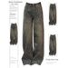 Retro Heavyweight Denim Jeans Rhinestone Patchwork For Women Sparkly Floor-Length Pants Stylish Girls Summer Fashion_mkmklike.com