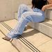 Women’s Clothing Women's Distressed Fringe Jeans Street Fashion Jeans_mkmklike.com
