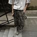 Men's Retro Heavyweight Camouflage Cargo Capri Pants Summer/Autumn Large Pocket Frayed Edge Shorts Trend_mkmklike.com