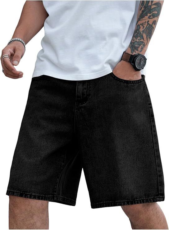 Men's Clothing New Lightweight High-Waisted Slimming Men's Jeans Simple Stylish Loose Straight Leg Five Point Pants Summer Collection_mkmklike.com