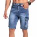 Men's AM Multi Pocket Denim Shorts Slightly Stretch European American Style 5 Point Workwear Casual Jeans Summer_mkmklike.com