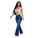 2026 Cross-Border European And American Elastic Waist Bell-Bottom Versatile Women's Jeans Fashion Slim Fit_mkmklike.com