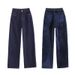 Clair Clair Denim Blue Straight-Leg 2025 Autumn Winter New Stretch Slim Fit Narrow Wide-Leg High-Waist Jeans For Women_mkmklike.com