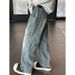 Men's Retro American Style Jeans – Loose Straight Fit With Multi-Pockets (Cleanfit Workwear Aesthetic)_mkmklike.com