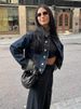 K Women's Denim Jacket With Flared Cuffed Trousers Set_mkmklike.com