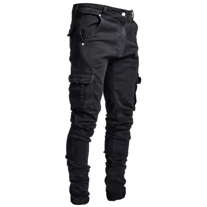Men's Skinny Jeans With Side Pockets For Comfortable Fit Denim Jeans For Men_mkmklike.com