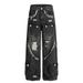 Distressed Cargo Jeans For Men Heavy-duty Vintage Washed Wide-leg Straight Long Pants Multi-pocket Loose Trendy_mkmklike.com