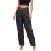 K Women's New High Waisted Zipper Leg Tied Jeans, Loose Casual Retro Pants_mkmklike.com