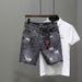 Men's Personalized All Over Print Denim Shorts Trendy Summer Casual Fashion Niche Versatile Pants_mkmklike.com