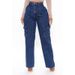 Cross-border European And American Women's Jeans 2023 New Multi-pocket High-waisted Elastic Waistband Cargo Pants_mkmklike.com