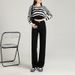 Black High-waisted Wide-g Jeans For Women, Straight Cut, Loose Fit, Slimming, Floor-ngth Pants, Casual And_mkmklike.com