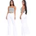 Women Jeans Flare Pants Sexy Denim Long Pant Hip Wrap Casual Solid Elegant Splice Regular Slim Fit High Waist Trousers Summer Autumn_mkmklike.com