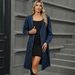 Women's Oversized Distressed Denim Duster Coat - Longline Streetwear Jacket With V-Neck & Long Sleeves_mkmklike.com