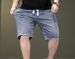 Large Size Men's Clothing Drawstring Elastic Waist Jeans 5 Points Plus Fat, Large Size Waist Straight Tube, High Elastic Five Points Jeans_mkmklike.com