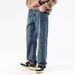 Men's High Street Slim-Fit Jeans – Relaxed Straight-Leg Denim Pants With Flowy Drape For Casual & Streetwear_mkmklike.com