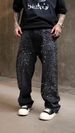Men's Jeans Starry Sky Hotfix Rhinestone Washed Black Jeans_mkmklike.com