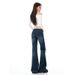 Retro Blue Low-waist Jeans For Women, 2025 Autumn New American Style, Non-clammy, Slimming Flared Pants_mkmklike.com