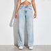 Women's Light Wash Relaxed Fit Jeans – 90% Cotton Straight-Leg Denim Pants (Breathable, Sweet & Casual Style, Perfect For Everyday Wear)_mkmklike.com