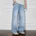 Men's Stylish Chic Jeans Trendy Loose Fit Wide Leg Slimming Height Enhancing Straight Leg Trousers_mkmklike.com