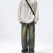 Men's Clothing Retro Distressed Jeans Men's Trendy High Street Autumn New Loose Straight Wide Leg Trousers_mkmklike.com