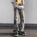 Men's Distressed Jeans Straight Leg Vintage Washed Denim Pants For Summer Casual Streetwear_mkmklike.com