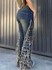 Trendy High Waist Wide Leg Jeans For Women - Slim Fit Stretch Denim Pants With Comfortable Loose Style_mkmklike.com