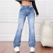 Plus Size Women's Wide Leg Pants - High Waist Stretch Denim Trousers For Comfort & Style (Dark Blue, Black, Light Blue)_mkmklike.com