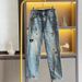 Men's Clothing Fashionable Embroidered Jeans High Street Slim Fit Slim Fit Embroidered Jeans - Stylish High Street Denim Pants With Artistic Details_mkmklike.com