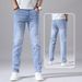 Men's Slim Fit Straight Leg Stretch Denim Jeans Thin Long Pants Summer Fashion Men's Trousers_mkmklike.com