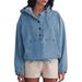 Women's Fashion Denim Hooded Zip-Up Jacket With Button Closure, Casual Streetwear Oversized Coat For Women (Light Blue, Medium Blue, Dark Blue)_mkmklike.com