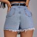 Women's Clothing Women's denim shorts skirt high waist versatile slim fit skirt pants_mkmklike.com