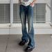 Men's Clothing Men's Distressed Bootcut Jeans - Vintage Washed Denim Pants With Clean Fit (Blue, S-XXL)_mkmklike.com