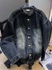 Men's Streetwear Denim Jacket – Oversized Washed Cotton With Stand Collar (S-3XL) – Retro Loose Fit For Spring/Fall_mkmklike.com