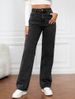 Women's Clothing High-Waisted Women's Casual Straight Leg Jeans Light Washed Loose Fit Wide Leg Plus Size Popular In Europe And America_mkmklike.com