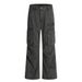 American Style Vibe Design Multi-Pocket Cargo Men's Street Fashion Deconstructed Wrinkled Washed Denim Flared Pants_mkmklike.com