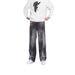 Men's Streetwear Splatter Paint Stretch Denim Jeans Vintage Washed Effect Tapered Fit Black Sizes 28 - 35_mkmklike.com
