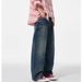 Men's Oversized Straight-Leg Jeans – Vintage High Street Baggy Denim Pants With Distressed Wash & Curved Hem_mkmklike.com
