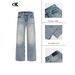 Men's Clothing Retro Washed Blue Jeans Unisex Loose Fit Vintage Washed Blue Jeans – Relaxed Straight-Leg Cleanfit Denim Pants For Men & Women (S-XXL)_mkmklike.com